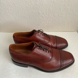 Allen Edmonds Byron Cap Toe Oxford Shoes Brown Leather Size 8.5